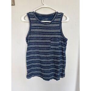Universal Thread Womens Navy Blue White Striped Pocket Tank Top Size Small